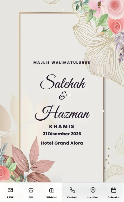 Design kad kahwin digital Kad 1